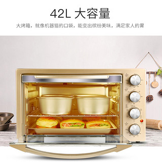 Galanz/格兰仕 电烤箱家用烘焙42升配烤叉炉灯蛋糕大容量烤箱X1