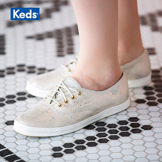 Keds旗舰店女鞋复古休闲鞋新款皮面板鞋低帮鞋平底鞋WH54611