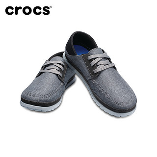Crocs男鞋卡骆驰圣克鲁兹徒步休闲系带平底帆布轻便单鞋|204837