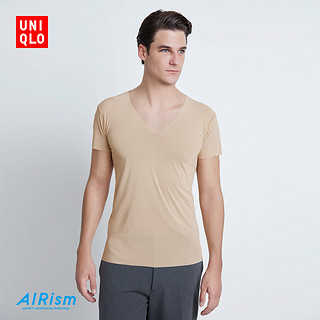 优衣库 男装 AIRism网眼V领T恤(短袖)(舒爽内衣) 423525 UNIQLO