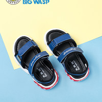 大黄蜂 BIG WASP 男童学步鞋婴幼儿夏季软底防掉男孩1-3岁闪灯小童宝宝凉鞋