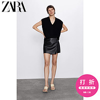 ZARA 新款 女装 仿皮休闲短裤 08372347800