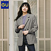 GU极优女装宽松茄克(格纹)2020春季新款时尚通勤西装外套323618