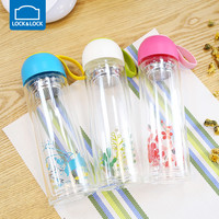 乐扣乐扣 Nature双层耐热玻璃水杯便携泡茶学生女 350ml LLG654