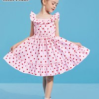 minipeace太平鸟童装女童夏季新品粉色露背吊带裙洋气连衣裙