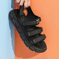 百丽沙滩凉鞋男夏季新款魔术贴运动风厚平底休闲凉鞋5ZB01BL9