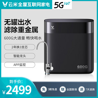 云米净水器家用600G直饮厨房净水机自来水过滤器反渗透纯水机RO膜