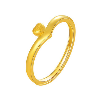 中国黄金足金黄金戒指纤指点点爱桃心金戒指珠宝首饰（定价）