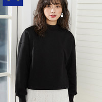 GU极优女装小高领套头卫衣2020春季新款简约百搭短款套头衫322333