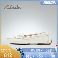 clarks其乐女鞋2020春新款浅口一脚蹬豆豆鞋软皮奶奶鞋平底乐福鞋
