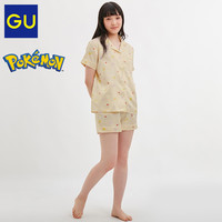 GU极优女装睡衣短袖短裤POKEMON皮卡丘梦幻宝可梦联名系列325246