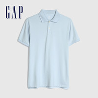 Gap男装简约纯色休闲短袖POLO衫夏季590285 2020新款时尚通勤上衣