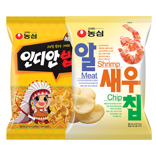 农心 韩国进口鲜虾片+印第安玉米脆膨化组合休闲食品零食追剧小吃