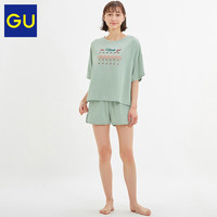 GU极优女装起居套装(短袖)Disney迪士尼合作款夏季复古睡衣324561