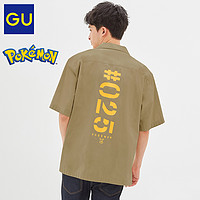 GU极优男装衬衫外套(5分袖) POKEMON皮卡丘宝可梦联名系列323487