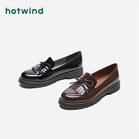热风 hotwind2020年春季新款女鞋日系JK制服单鞋英伦休闲风小皮鞋H20W0101