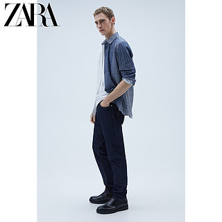 ZARA 新款 男装 撞色条纹亚麻混纺长袖衬衣衬衫 04235460400