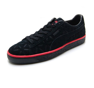 PUMA 彪马 Suede Classic 男士运动板鞋 369219-01 黑红 40.5