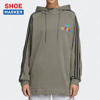 阿迪达斯 adidas三叶草连帽卫衣女秋季新款宽松套头衫大码外套上衣GV2930