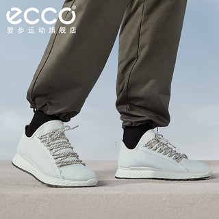 ECCO爱步运动鞋男2020冬季新款休闲透气黑色复古板鞋 适动837784