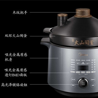 Midea 美的 电炖锅 电炖盅 煲汤锅 4L大容量 一锅双胆 智能预约定时 MD-TGS40X