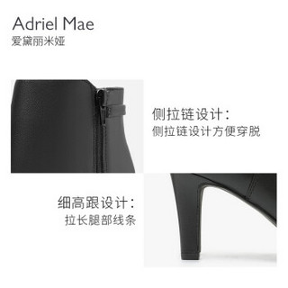 clarks其乐女鞋Adriel Mae英伦正装细高跟短靴踝靴女 黑色261444174 37