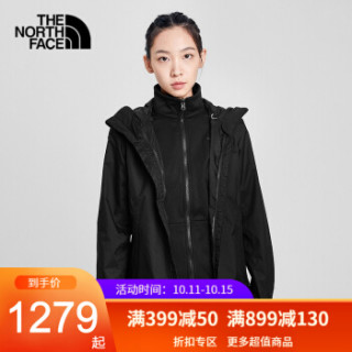 Thenorthface北面冲锋衣女三合一2020秋冬新款户外防水防风保暖抓绒内胆两件套外套4n9w 4n9wjk3 黑色m 报价价格评测怎么样 什么值得买