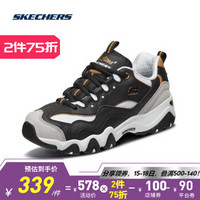 Skechers斯凯奇官方男女情侣鞋金属风休闲运动老爹鞋66666217 黑色/金色/BKGD 37