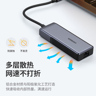 绿联5G网卡笔记本usbc转网口typec免驱动5000m外置有线接口上网接rj45适用于华为苹果macbookpro电脑ipadpro