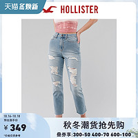 Hollister2020年春季新品曲线款复古高腰妈咪牛仔裤 女 304185-1 *2件