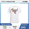 COACH/蔻驰白色纯棉时尚女士小恐龙造型休闲短袖T恤