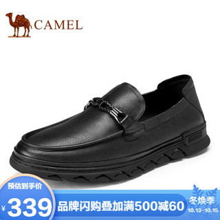 骆驼（CAMEL） 软底商务休闲鞋男百搭舒适皮鞋 A032047090 黑色 40