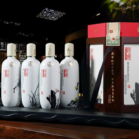 Wuliangye (五粮液) 500ml 2本セット 2019年製 省223.86元】五粮液白酒_WULIANGYE 五粮液酿神梅兰竹菊礼盒浓香