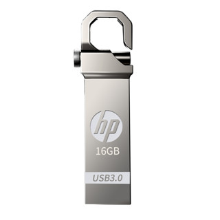 惠普usb3.0正版高速u盘16g金属定制刻字logo礼品U盘正品挂钩迷你学生商务办公车载手机电脑两用钥匙扣优盘16G