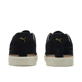 PUMA 彪马 Suede Trim 中性休闲运动鞋 369992-01 黑色/米白 36