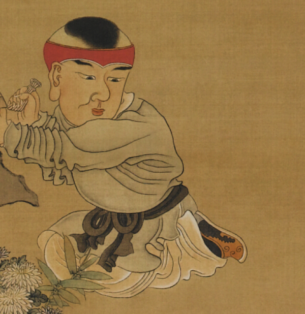 艺术品戏婴图陈洪绶授权复制水墨画