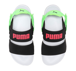 PUMA 彪马 Leadcat YLM Lite 女士拖鞋 370733-05 黑色/荧光绿 37