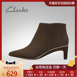 clarks其乐女鞋复古英伦风正装猫跟舒适短靴踝靴女靴