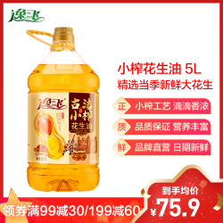逸飞 古法小榨浓香纯花生油5L 花生油食用油
