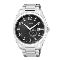 CITIZEN 西铁城 机械腕表系列 NJ0040-54E 男士机械手表 42mm 黑盘 银色不锈钢带 圆形