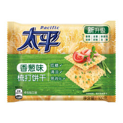 太平 梳打饼干 香葱口味苏打饼干 100g  *59件