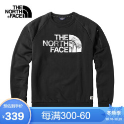 The North Face北面卫衣男女户外休闲衣情侣打底衫套头外套帽衫潮牌4UDE JK3/黑色 L