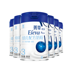 雅培菁挚纯净蓝罐幼儿奶粉3段900g*6 进口周岁婴儿儿童牛奶
