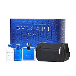 BVLGARI 宝格丽 蓝茶男士香氛礼盒（淡香水100ml+须后膏75ml+洗发水沐浴露75ml+化妆包)