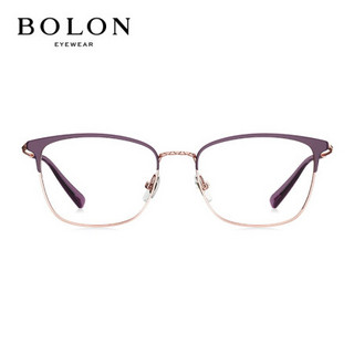 BOLON暴龙眼镜20年盖尔加朵同款眼镜框眼镜架BJ7136 B50-玫瑰金/哑紫黑