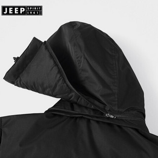 吉普JEEP 羽绒马甲男2020秋冬羽绒服休闲连帽无袖坎肩中青年马夹外套韩版修身背心男 LST7372 军绿色 3XL