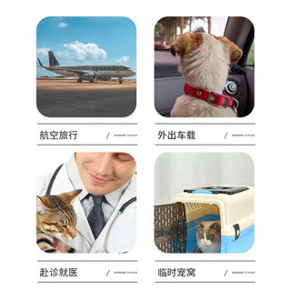 捣蛋鬼 猫咪狗狗航空箱天窗款 外出手提便携式托运箱小型犬出行笼子宠物太空舱+10片尿片 L码 棕色