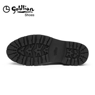 金利来（goldlion）男鞋都市正装休闲鞋英伦时尚舒适保暖靴子57184012101B-黑色-38码