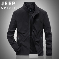 Jeep 吉普 夹克男2020秋款休闲立领男士上衣男装外套男 RM0355 黑色 5XL