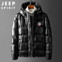 吉普 JEEP 棉衣2020冬季男士连帽保暖宽松棉服加厚外套男 RM0291 黑色 2XL